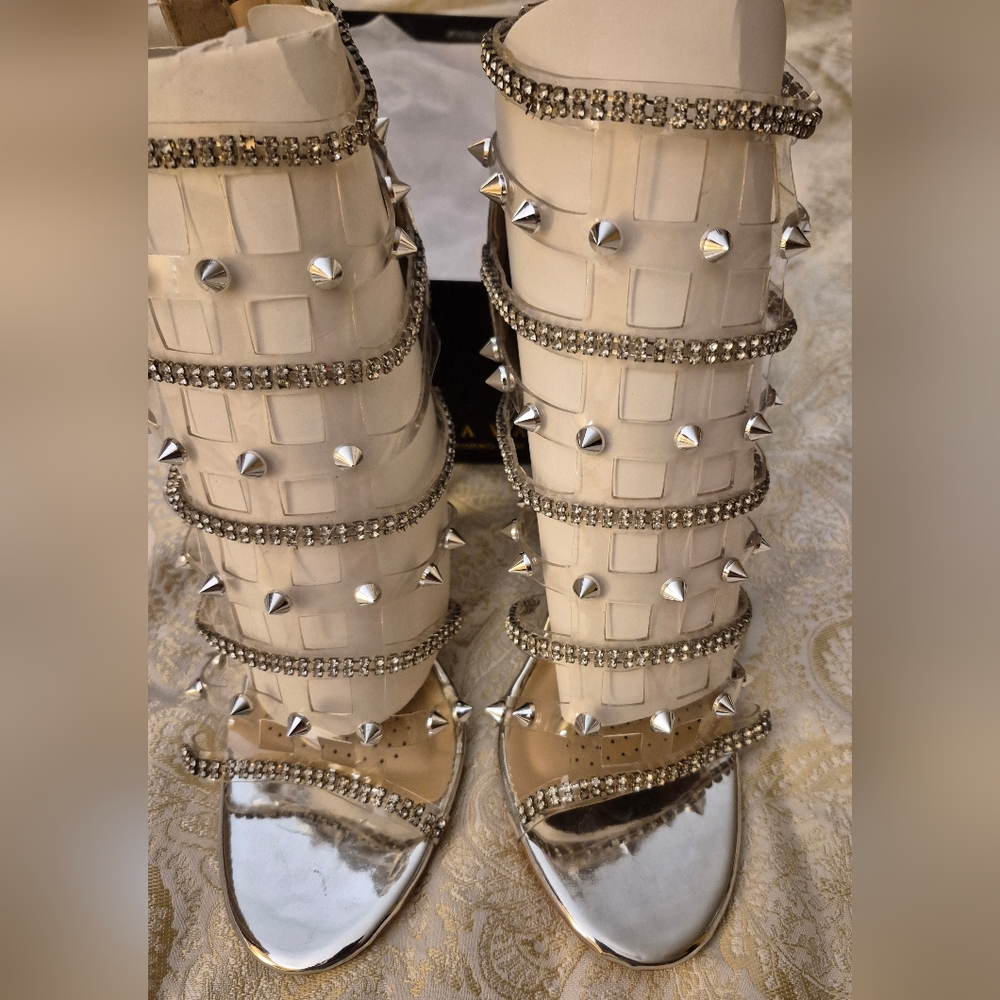 Studded  Silver Women's Shoes